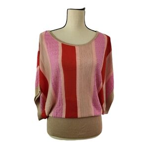 Vertigo Striped small knit blouse Womens Size M
